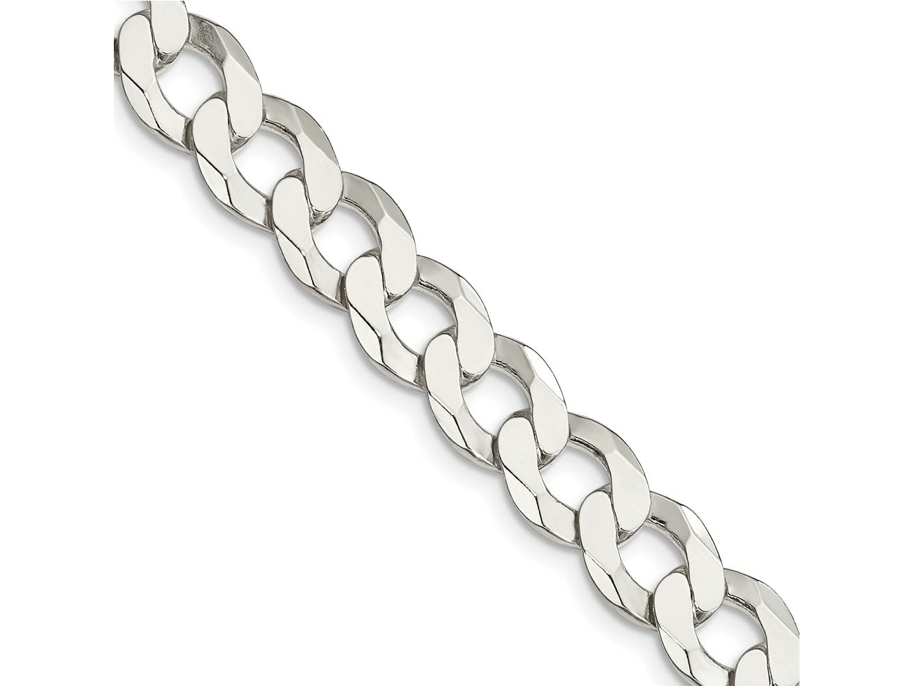 FJC Finejewelers 925 Sterling Silver Flat Curb Chain Bracelet 9 Inches x 9.75 mm
