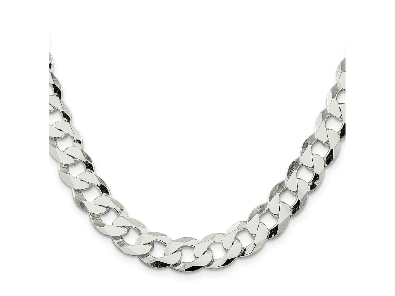 FJC Finejewelers 925 Sterling Silver Flat Curb Chain 24 Inches x 11.75 mm