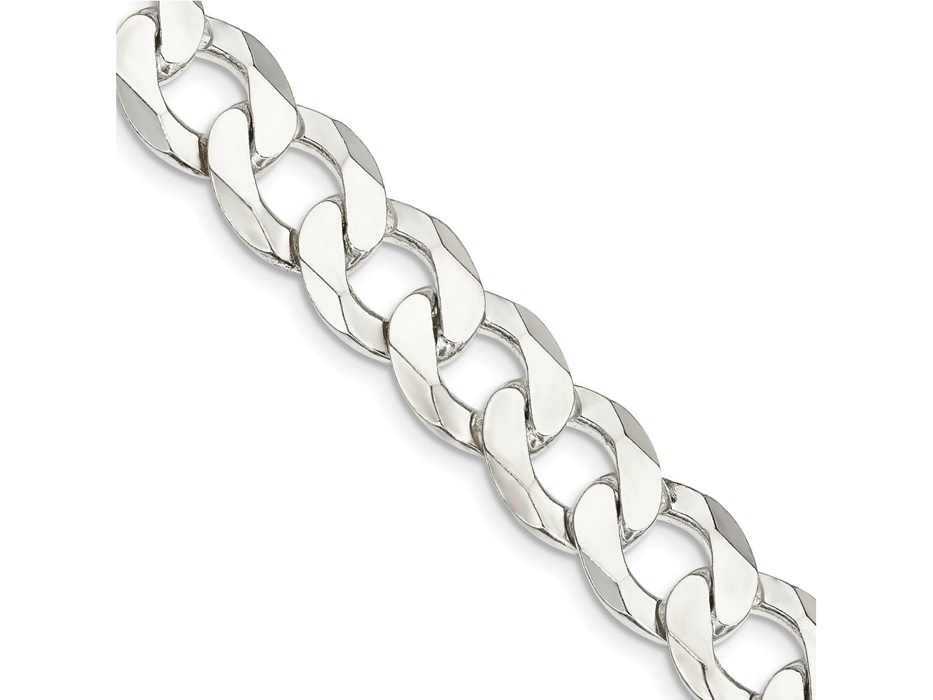 FJC Finejewelers 925 Sterling Silver Flat Curb Chain Bracelet 9 Inches x 11.75 mm
