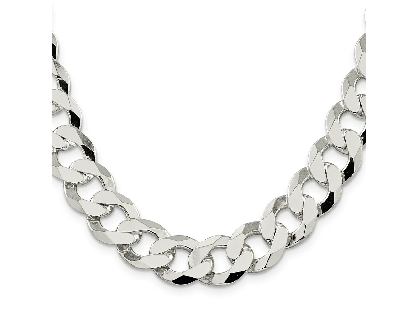 FJC Finejewelers 925 Sterling Silver Flat Curb Chain 26 Inches x 14 mm