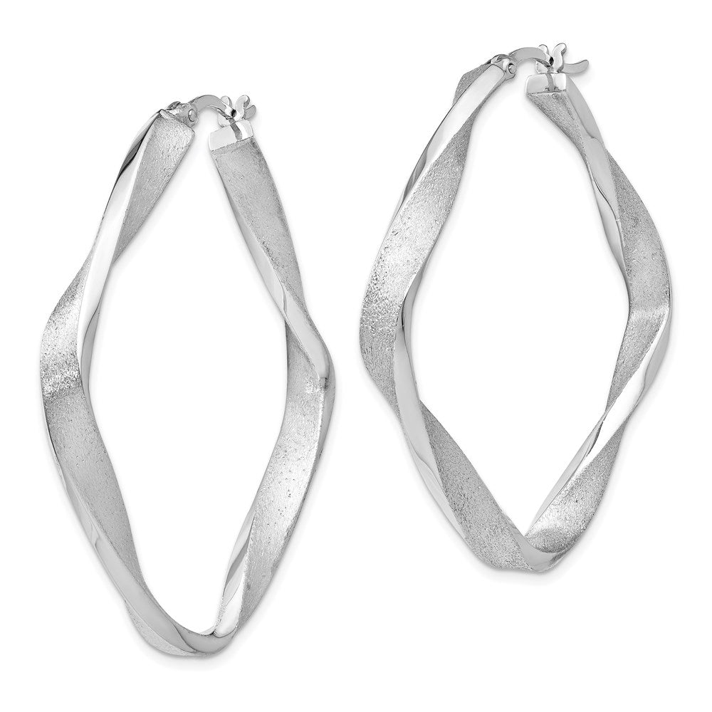 FJC Finejewelers 925 Sterling Silver Bright Cut Radiant Essence Twisted Hoop Earrings 45 x 11 mm