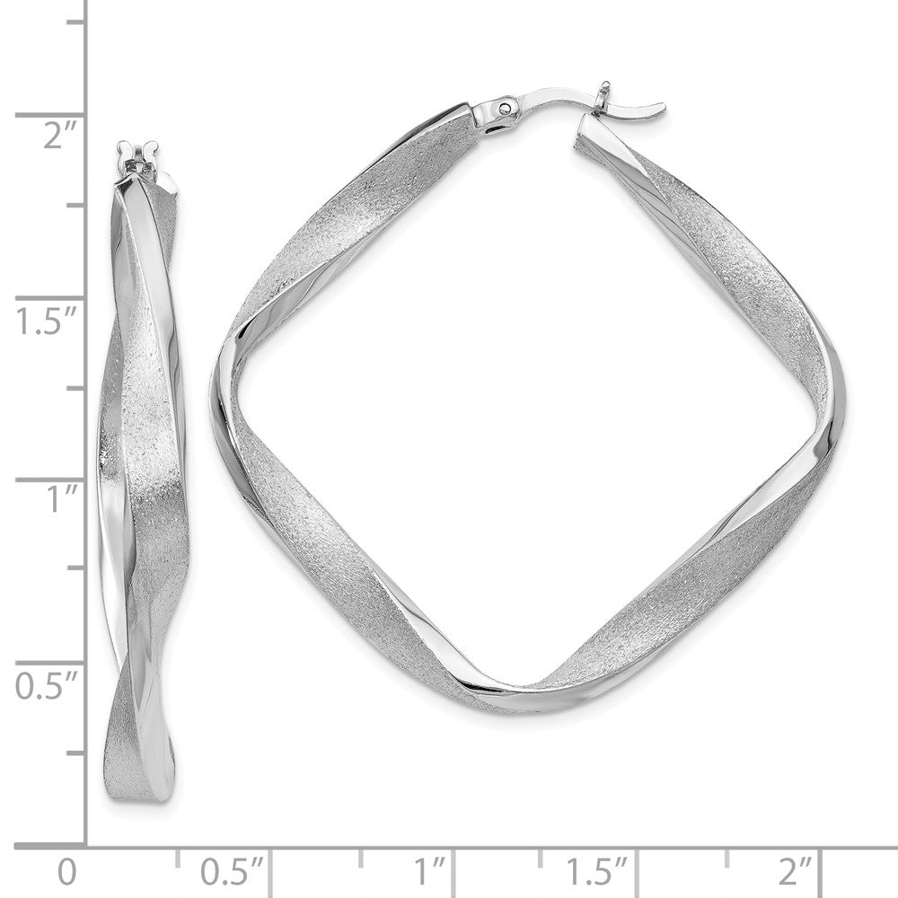FJC Finejewelers 925 Sterling Silver Bright Cut Radiant Essence Twisted Hoop Earrings 45 x 11 mm