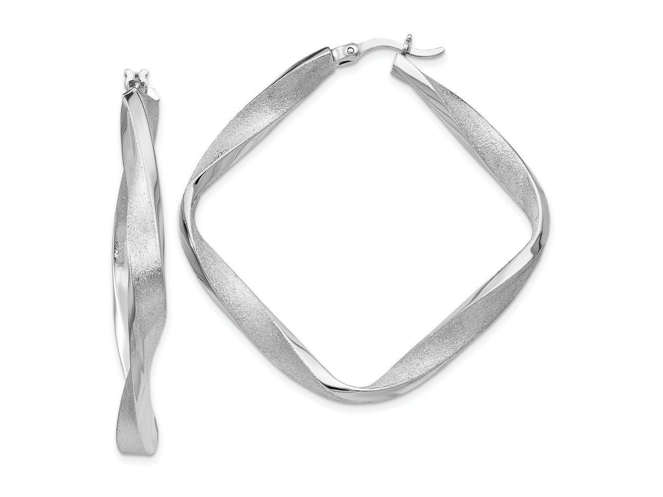 FJC Finejewelers 925 Sterling Silver Bright Cut Radiant Essence Twisted Hoop Earrings 45 x 11 mm