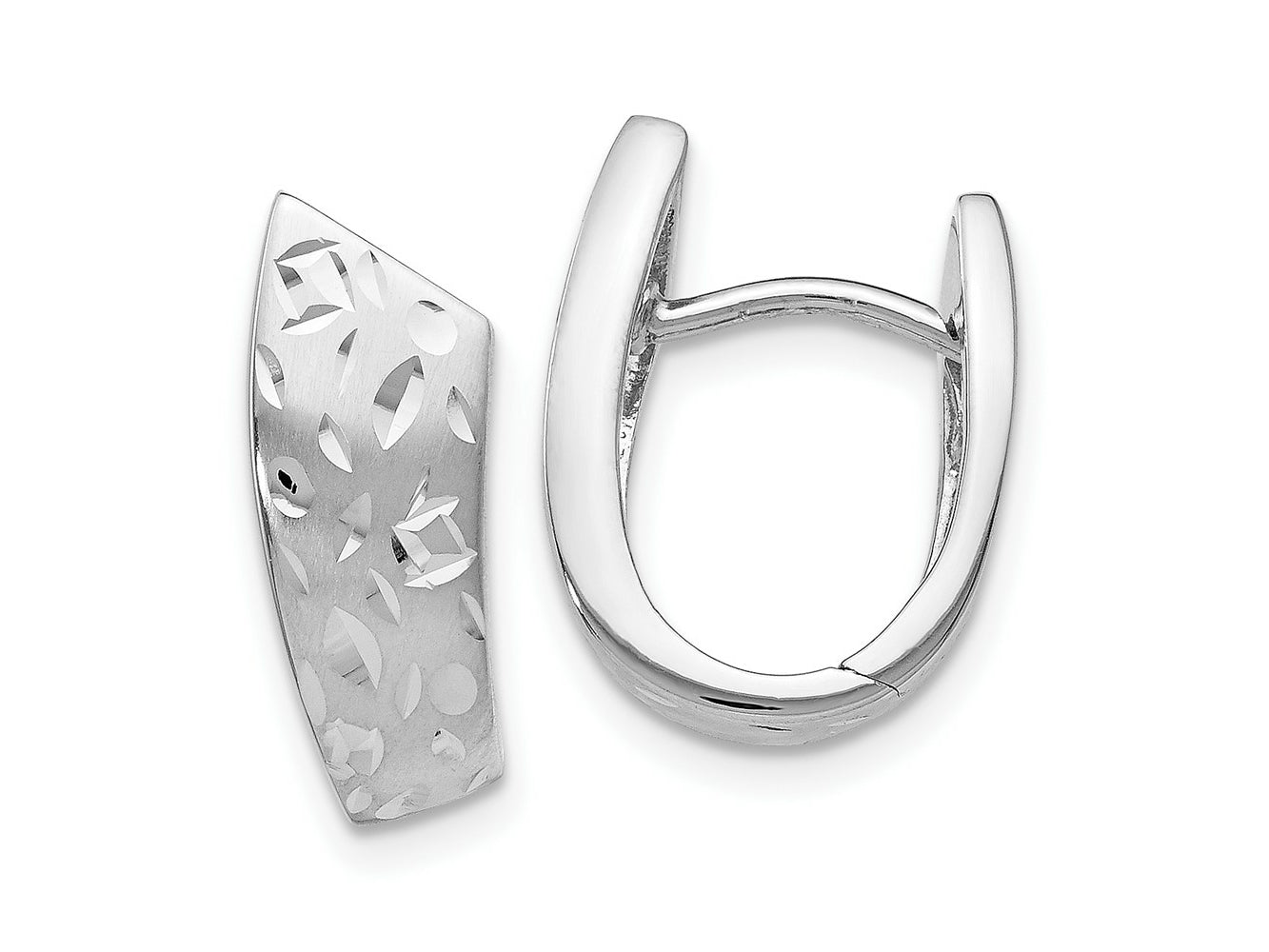 FJC Finejewelers 925 Sterling Silver Hoop Radiant Essence Bright Cut Earrings 15 x 16 mm