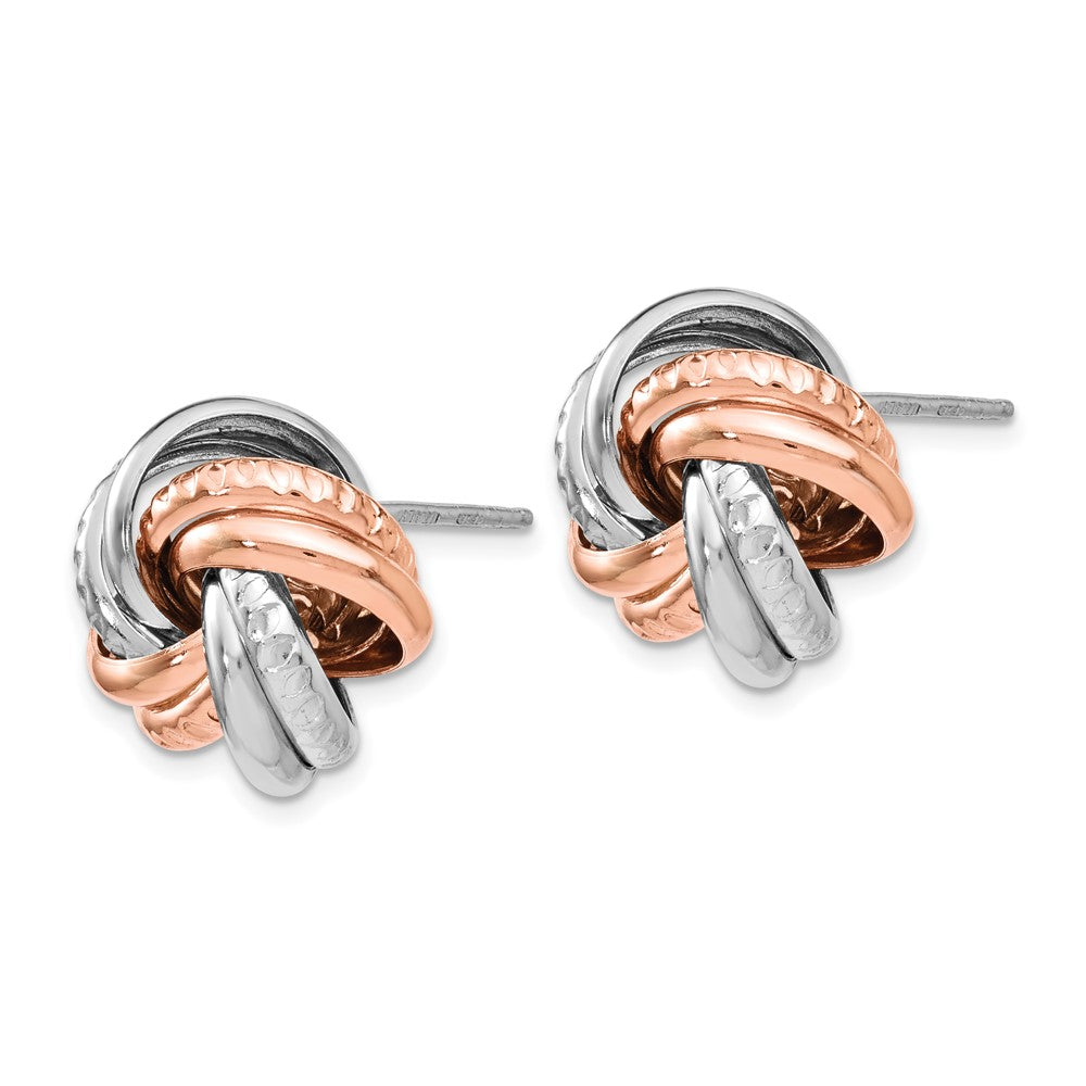 FJC Finejewelers 925 Sterling Silver Hand Made Bright Cut Button Rose  Post Earrings 15 x 18 mm