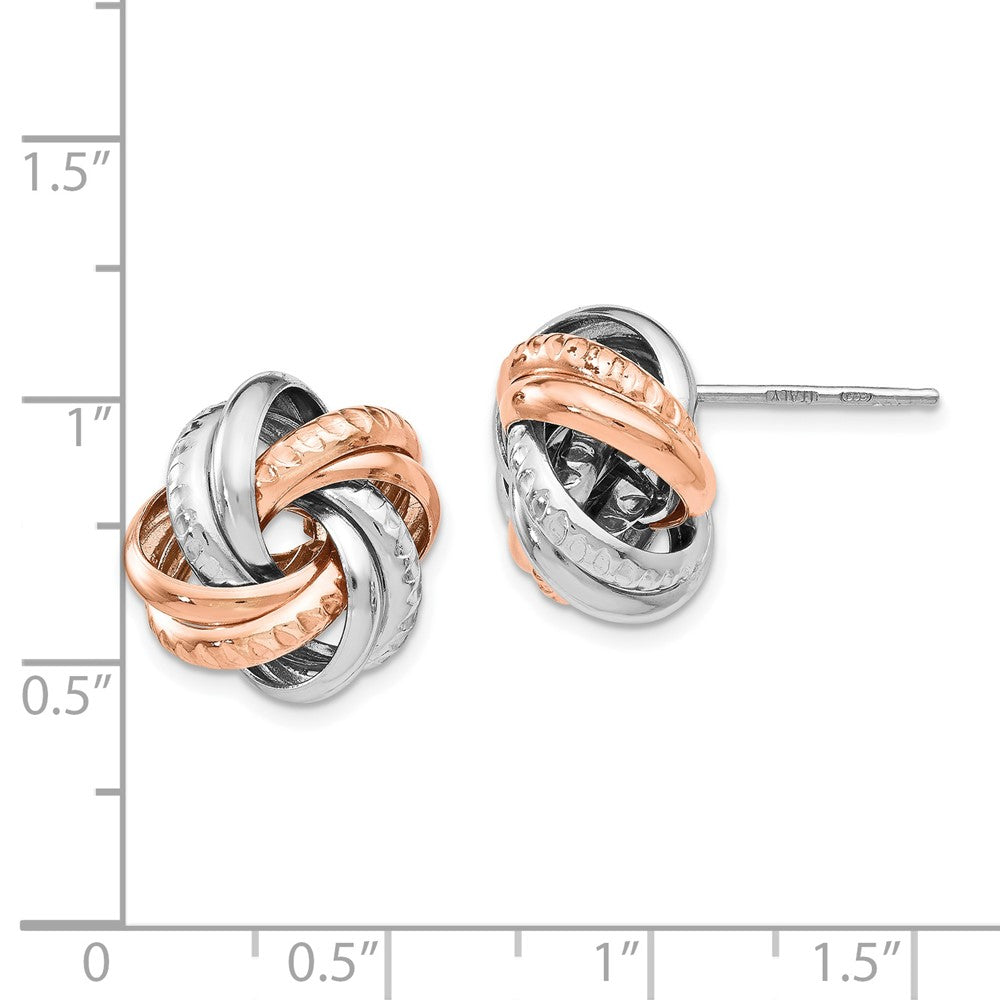 FJC Finejewelers 925 Sterling Silver Hand Made Bright Cut Button Rose  Post Earrings 15 x 18 mm