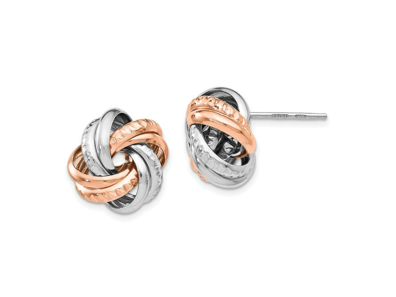 FJC Finejewelers 925 Sterling Silver Hand Made Bright Cut Button Rose  Post Earrings 15 x 18 mm
