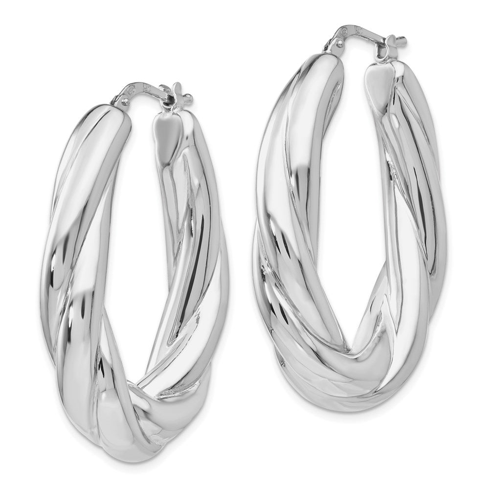 FJC Finejewelers 925 Sterling Silver Polished Hoop Earrings 39 x 26 mm