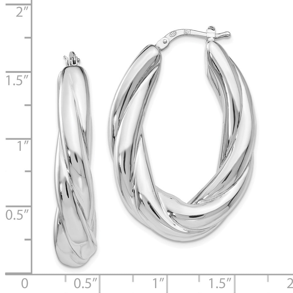 FJC Finejewelers 925 Sterling Silver Polished Hoop Earrings 39 x 26 mm