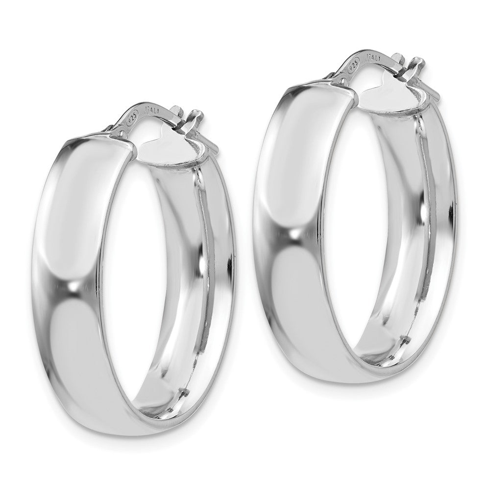 FJC Finejewelers 925 Sterling Silver Rhodium Plated Oval Hoop Earrings 23 x 7 mm