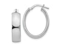 FJC Finejewelers 925 Sterling Silver Rhodium Plated Oval Hoop Earrings 23 x 7 mm