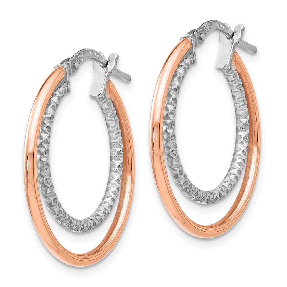 FJC Finejewelers 925 Sterling Silver Rose-tone Bright Cut Hoop Earrings 25 x 23 mm