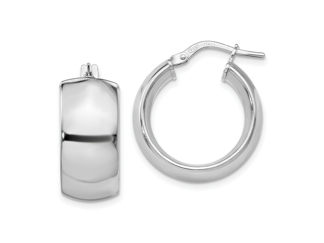 FJC Finejewelers 925 Sterling Silver Rhodium Plated Hoop Earrings 21 x 8 mm