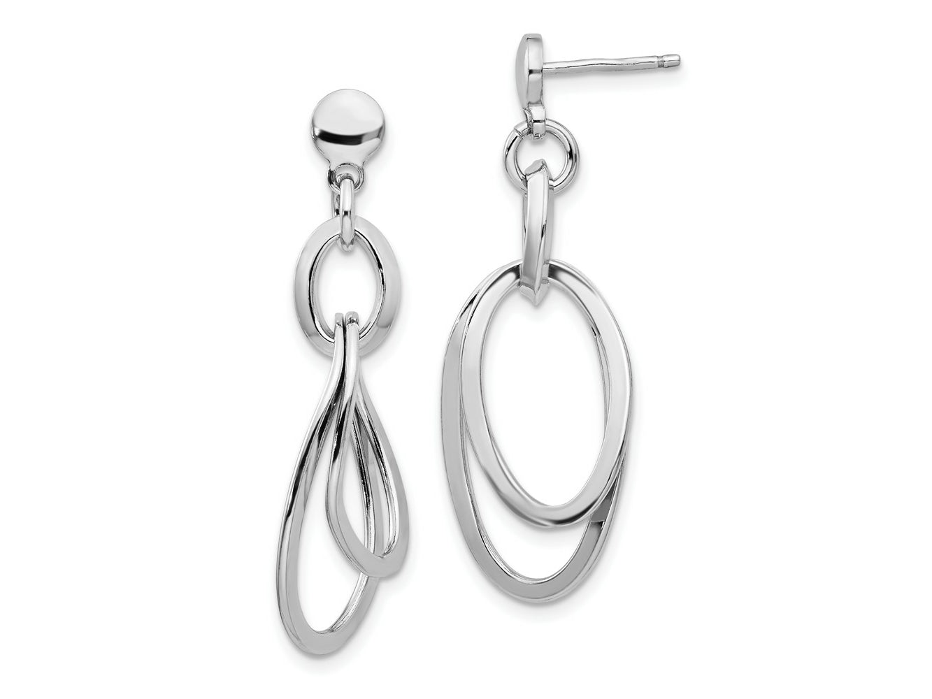 FJC Finejewelers 925 Sterling Silver Rhodium Plated Polished Dangle Earrings 38 x 13 mm