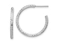 FJC Finejewelers 925 Sterling Silver Rhod Radiant Essence Bright Cut Hoop Earrings 23 x 23 mm