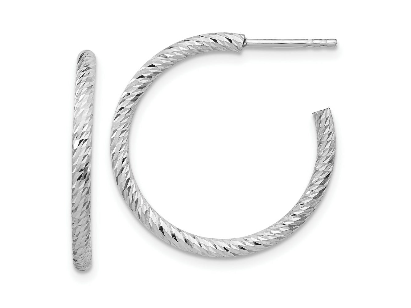 FJC Finejewelers 925 Sterling Silver Rhod Radiant Essence Bright Cut Hoop Earrings 23 x 23 mm