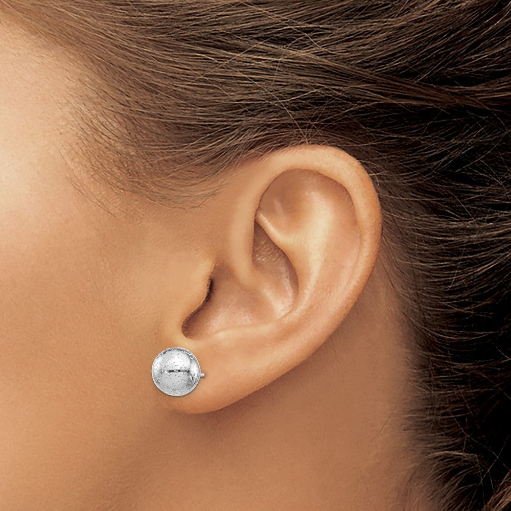 FJC Finejewelers 925 Sterling Silver Rhod Radiant Essence Ball Post Earrings 10 x 10 mm