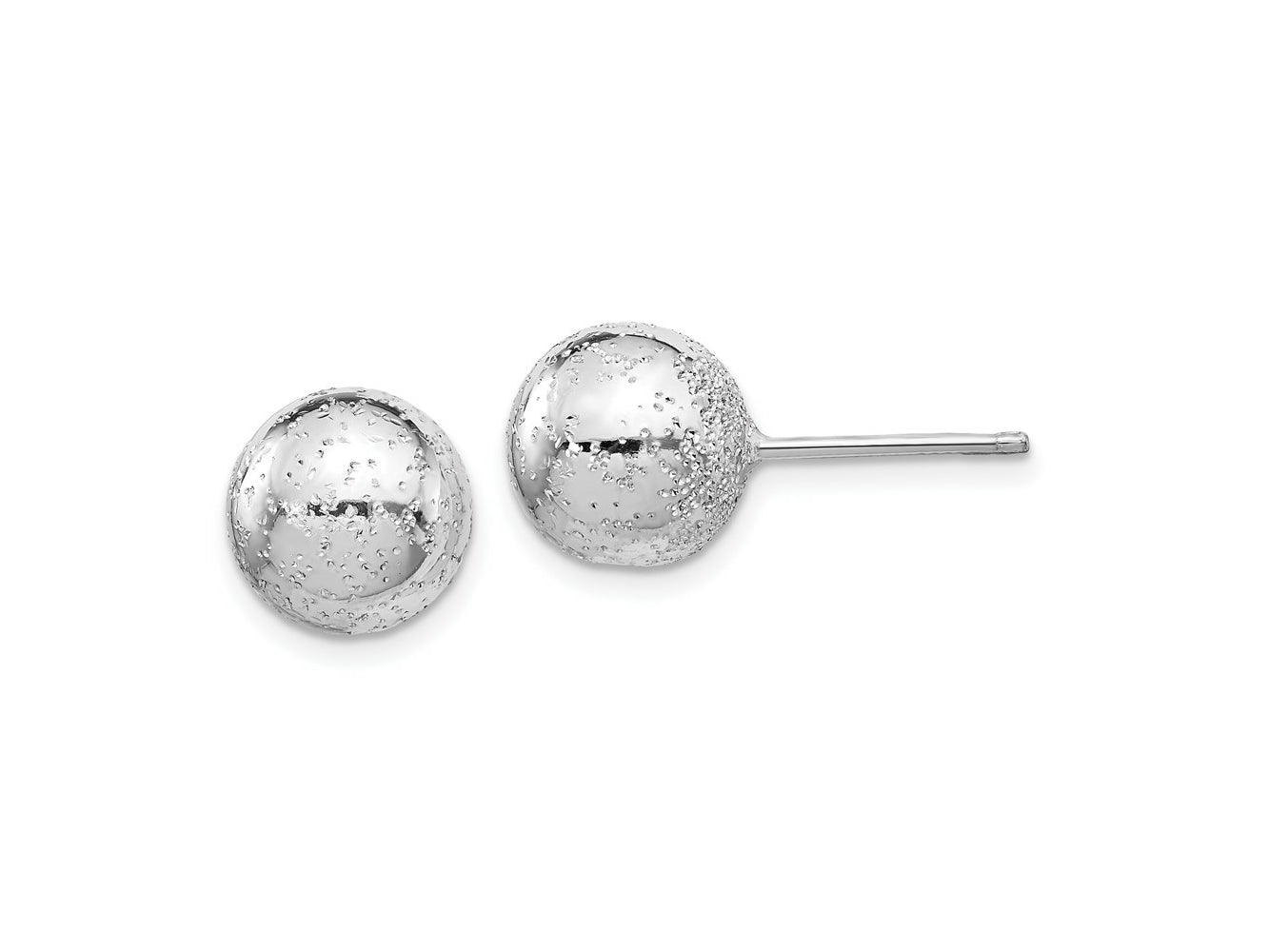 FJC Finejewelers 925 Sterling Silver Rhod Radiant Essence Ball Post Earrings 10 x 10 mm