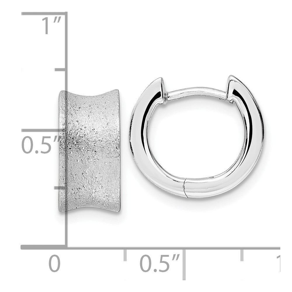 FJC Finejewelers 925 Sterling Silver d Bright Cut Brushed Huggie Hoop Earrings 13 x 14 mm