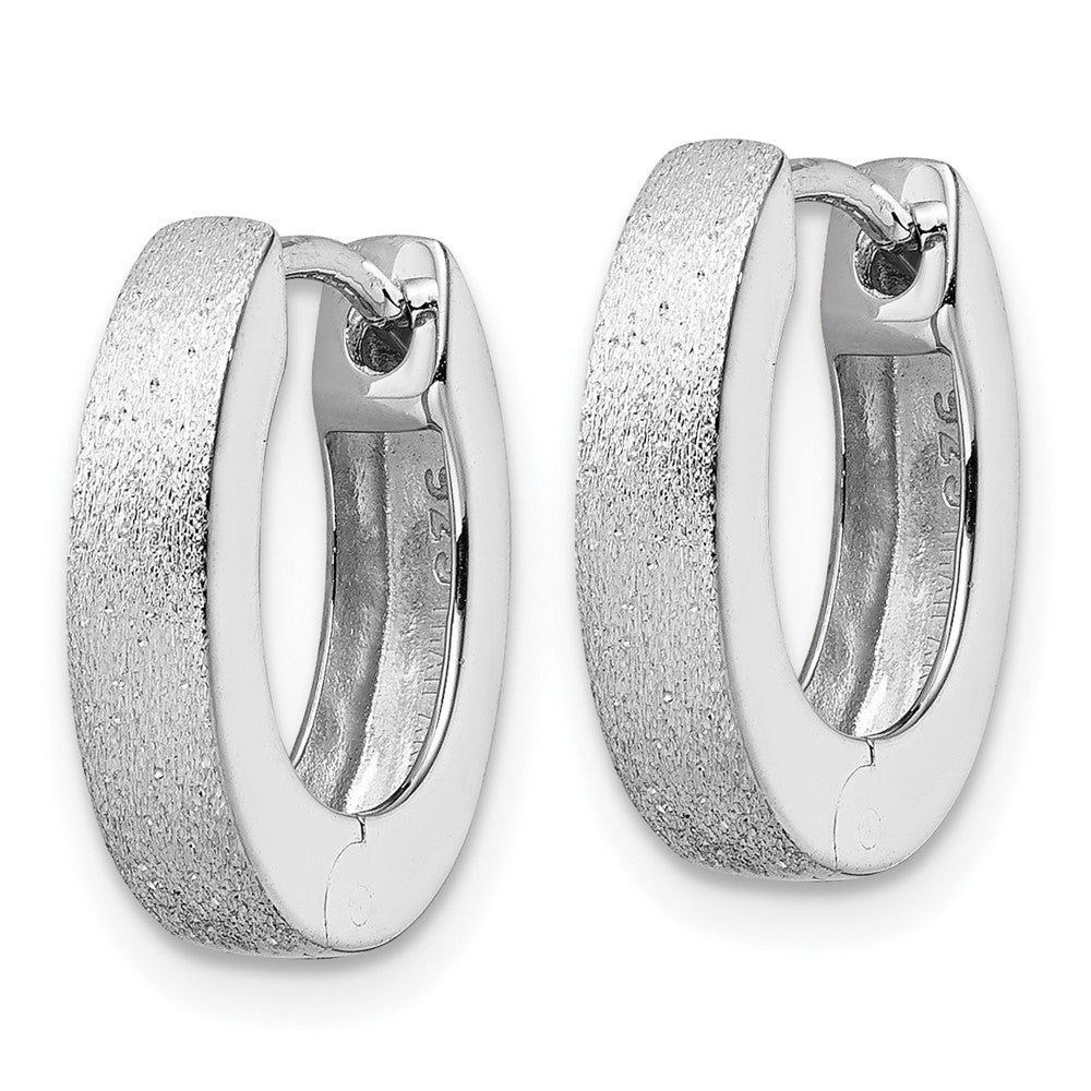 FJC Finejewelers 925 Sterling Silver Radiant Essence d Bright Cut Brushed Oval Hoop Earrings 15 x 12 mm