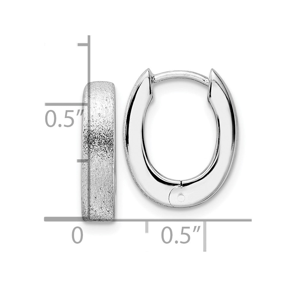 FJC Finejewelers 925 Sterling Silver Radiant Essence d Bright Cut Brushed Oval Hoop Earrings 15 x 12 mm