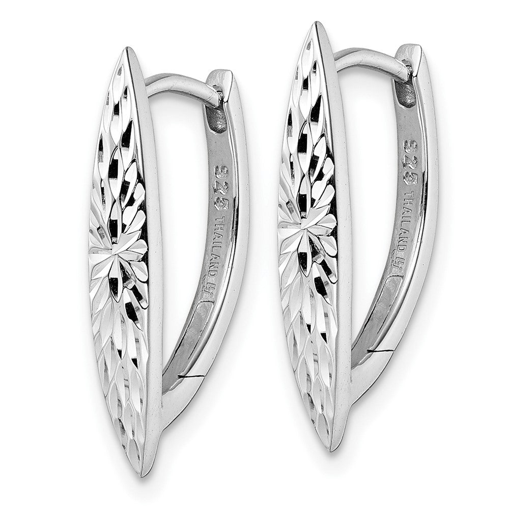 FJC Finejewelers 925 Sterling Silver d Bright Cut Hoop Earrings 21 x 12 mm