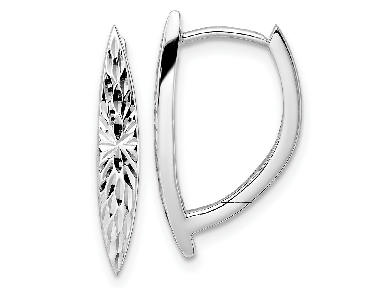 FJC Finejewelers 925 Sterling Silver d Bright Cut Hoop Earrings 21 x 12 mm