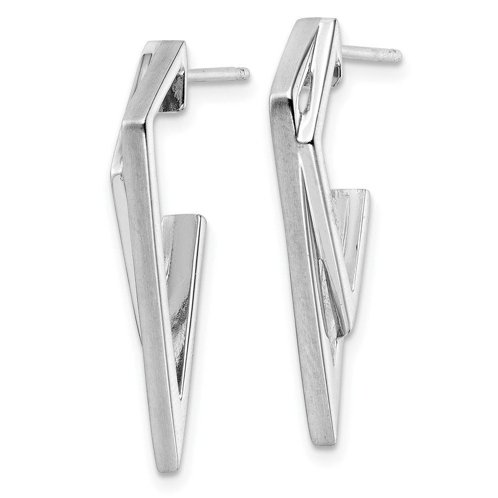 FJC Finejewelers 925 Sterling Silver d Polished and Brushed Dangle Earrings 29 x 3 mm