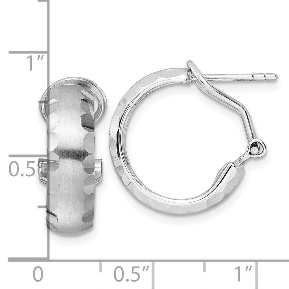 FJC Finejewelers 925 Sterling Silver Hoop Radiant Essence d Brushed Bright Cut Omega Back Earrings 19 x 18 mm