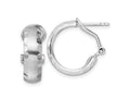 FJC Finejewelers 925 Sterling Silver Hoop Radiant Essence d Brushed Bright Cut Omega Back Earrings 19 x 18 mm