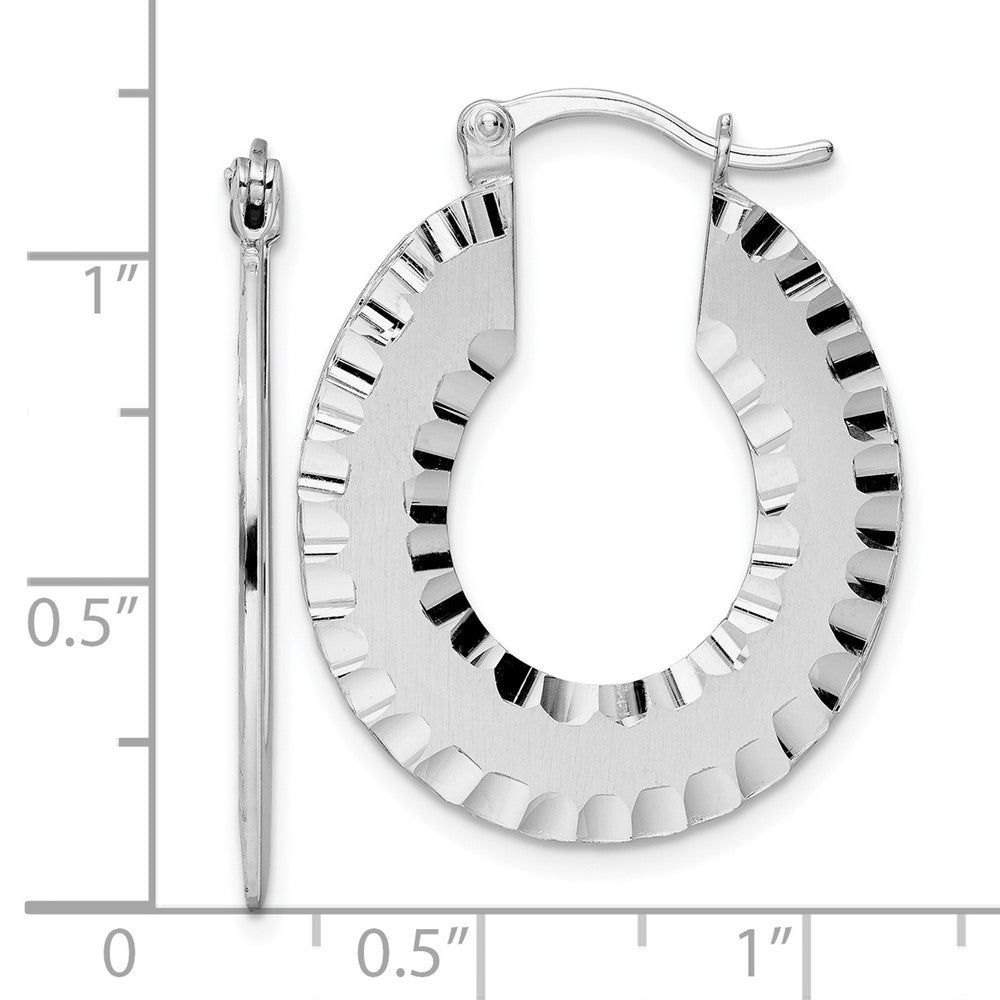 FJC Finejewelers 925 Sterling Silver Radiant Essence d Brushed Bright Cut Hoop Earrings 30 x 24 mm