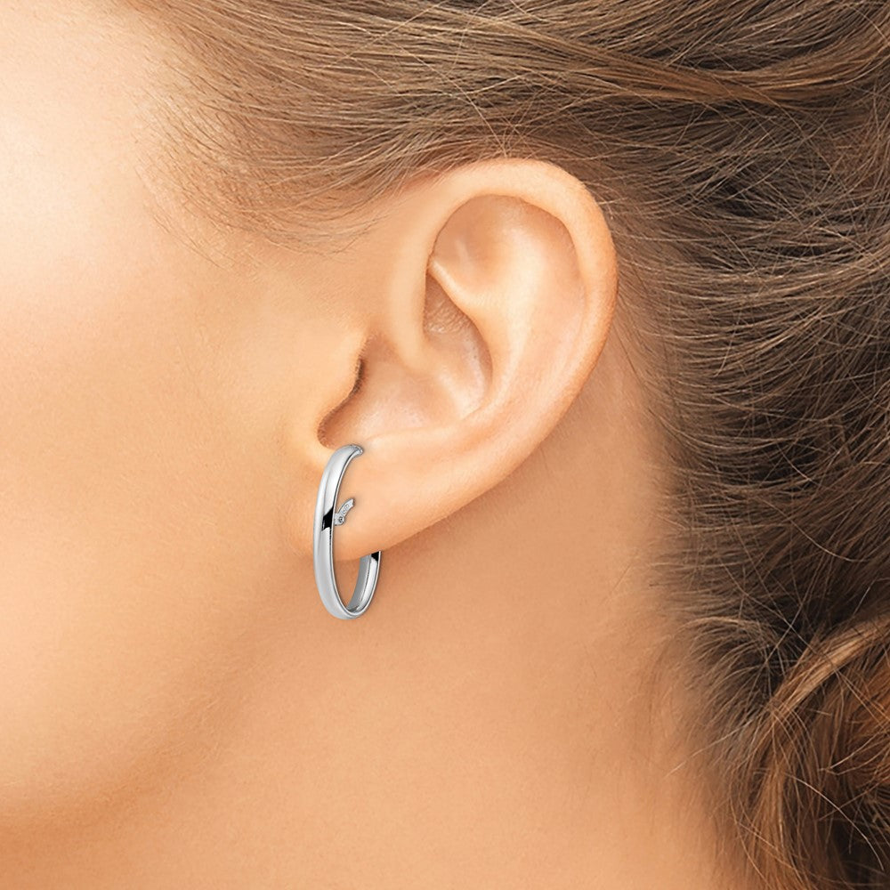 FJC Finejewelers 925 Sterling Silver Hoop d Polished J-hoop Earrings 23 x 13 mm