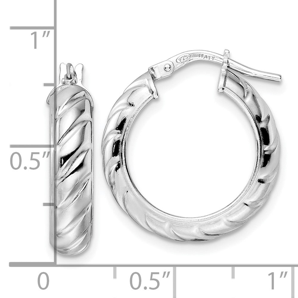 FJC Finejewelers 925 Sterling Silver d Polished Textured Hoop Earrings 21 x 19 mm