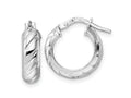 FJC Finejewelers 925 Sterling Silver d Polished Textured Hoop Earrings 16 x 16 mm