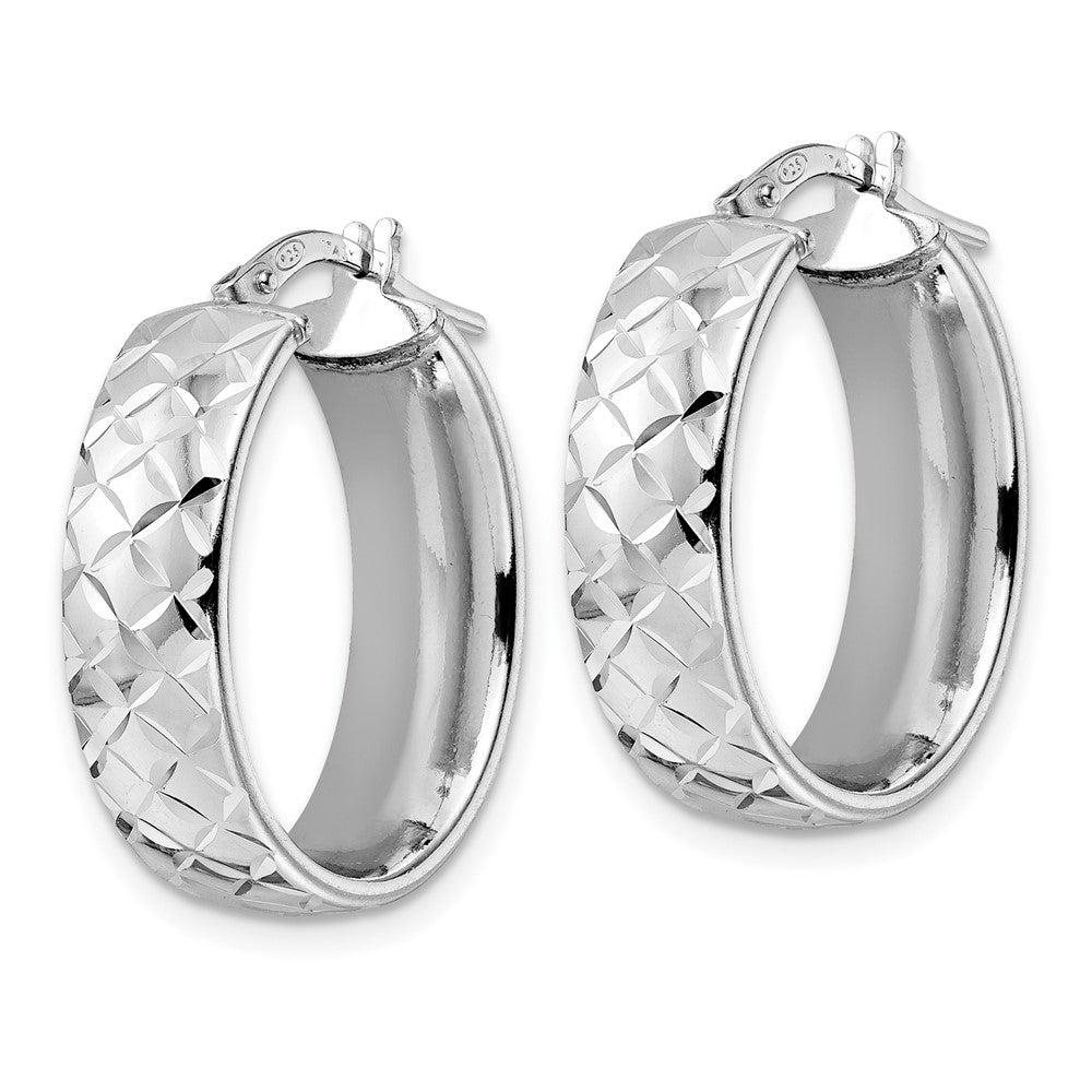 FJC Finejewelers 925 Sterling Silver d Polished Bright Cut Oval Hoop Earrings 24 x 17 mm