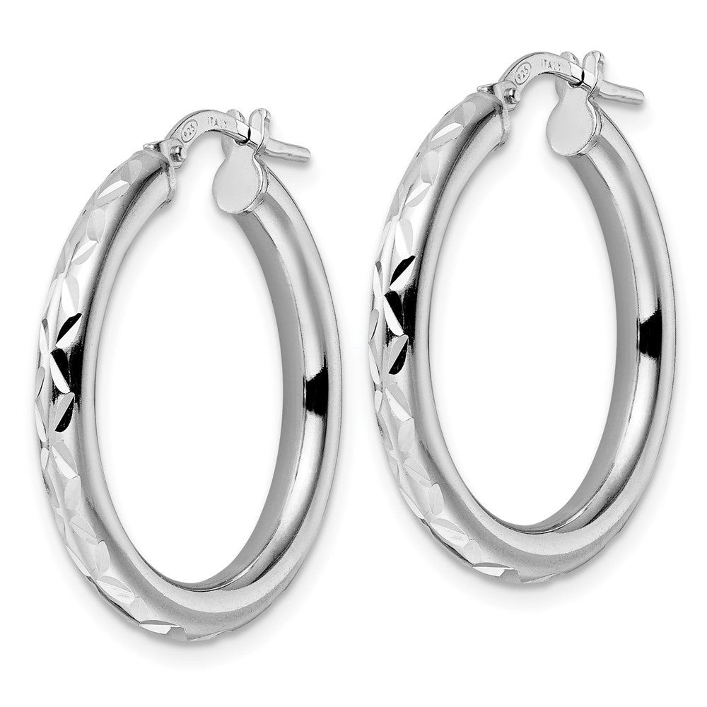 FJC Finejewelers 925 Sterling Silver d Polished Bright Cut Hoop Earrings 28 x 25 mm