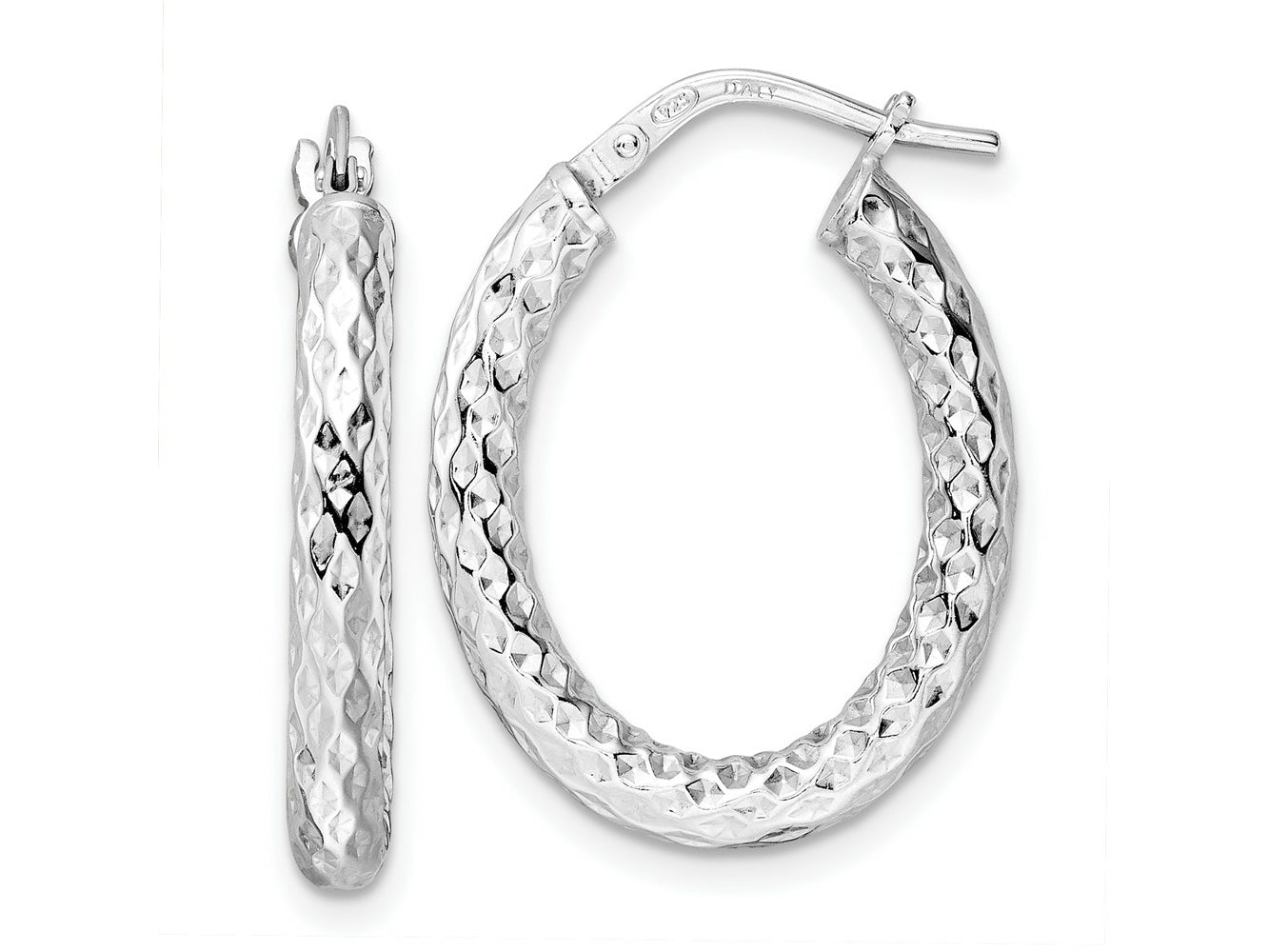 FJC Finejewelers 925 Sterling Silver d Polished Bright Cut Hoop Earrings 25 x 19 mm