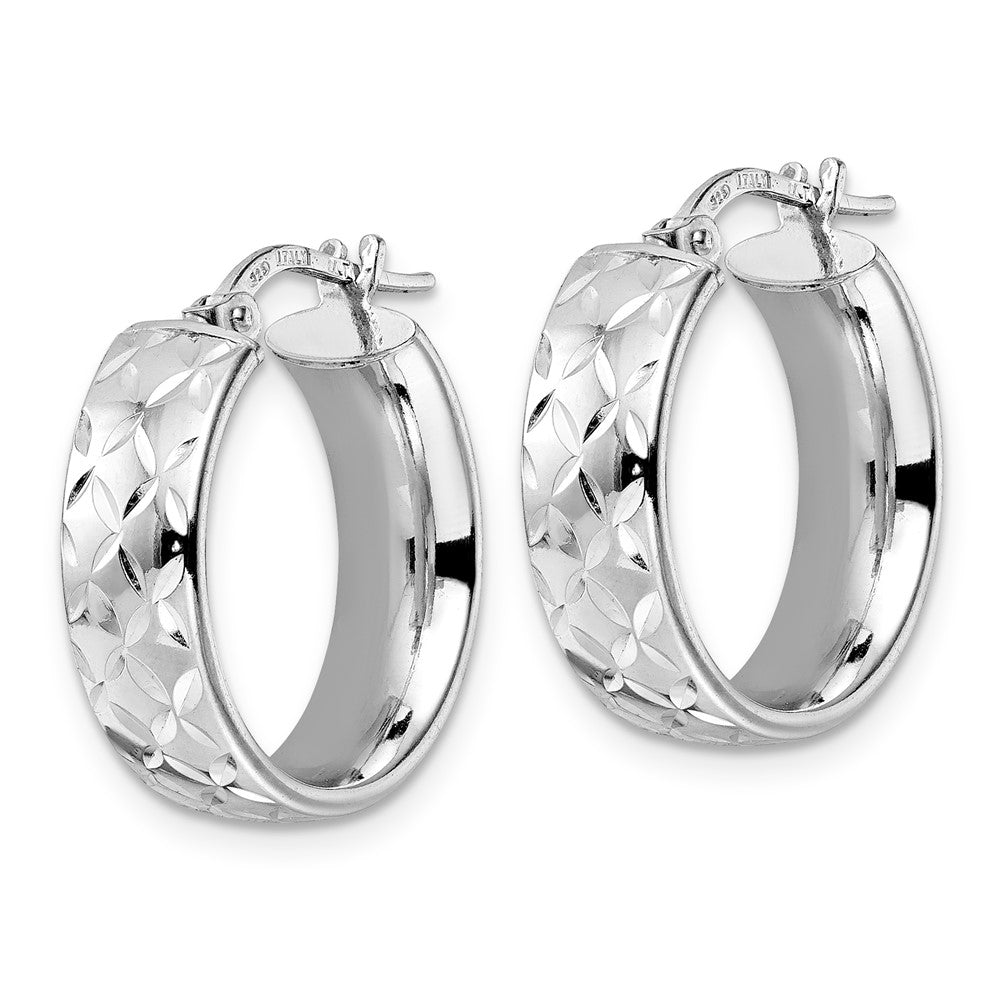 FJC Finejewelers 925 Sterling Silver d Polished Bright Cut Hoop Earrings 21 x 19 mm