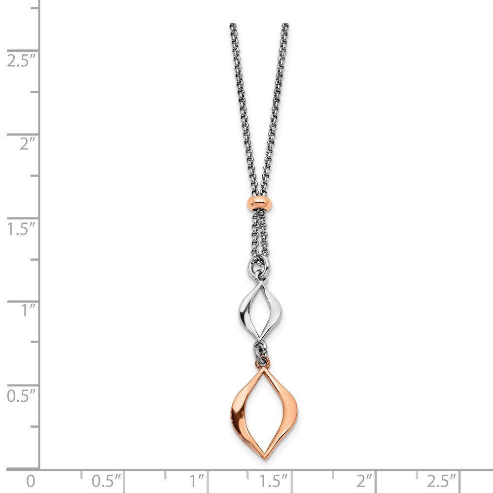 FJC Finejewelers 925 Sterling Silver Cable and Rose-tone with 1.5in ext. Necklace 15 Inches x 10 mm