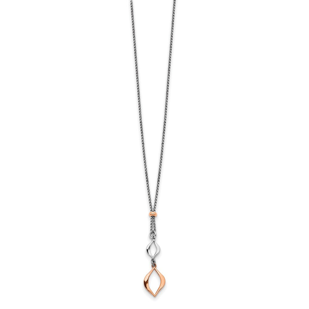 FJC Finejewelers 925 Sterling Silver Cable and Rose-tone with 1.5in ext. Necklace 15 Inches x 10 mm