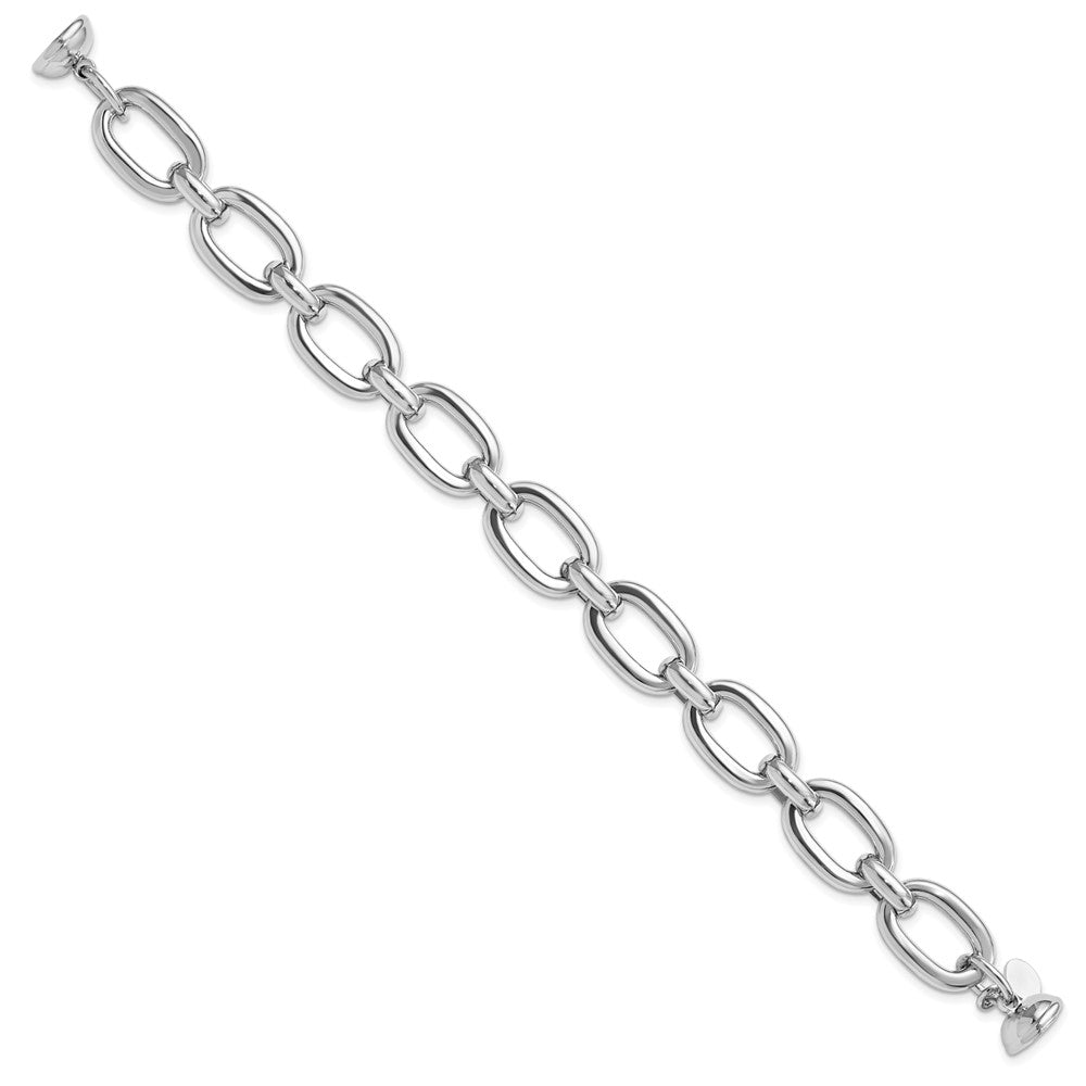 FJC Finejewelers 925 Sterling Silver Rhodium Plated Polished Fancy Link Bracelet 8 Inches x 9.72 mm