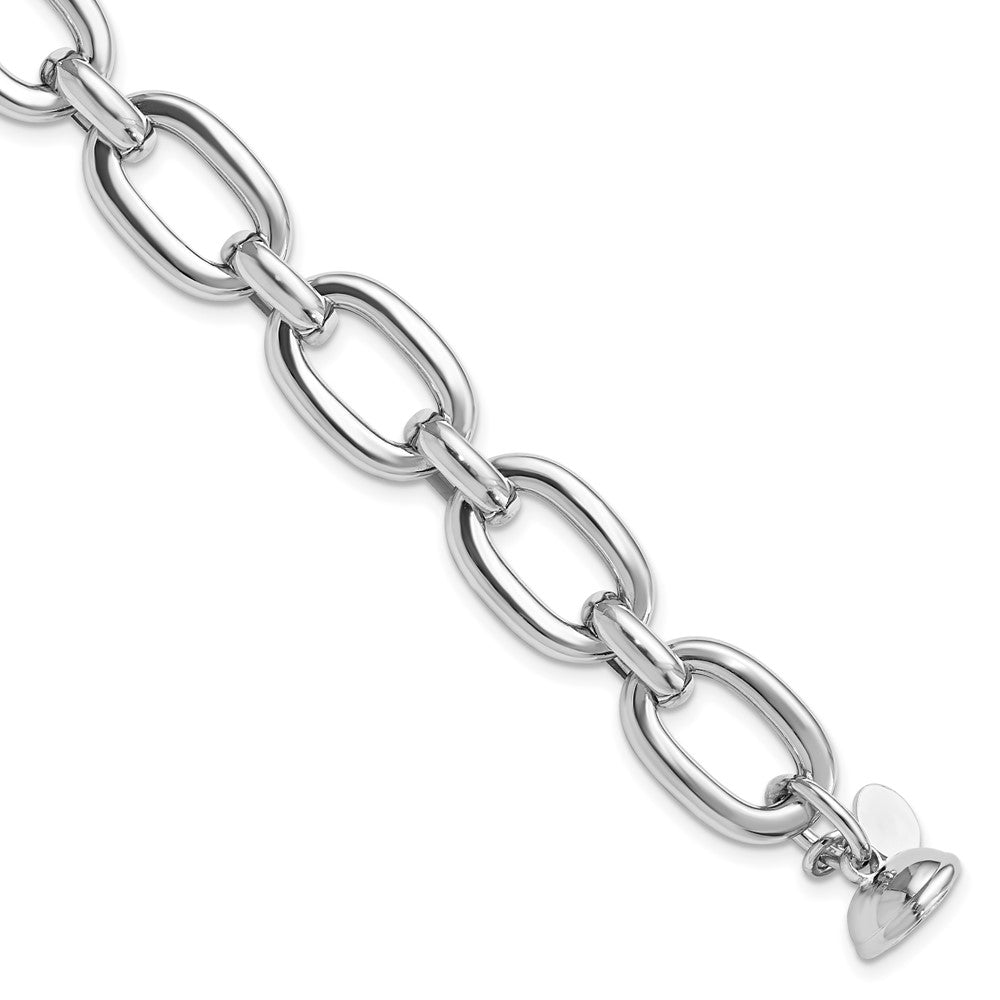FJC Finejewelers 925 Sterling Silver Rhodium Plated Polished Fancy Link Bracelet 8 Inches x 9.72 mm