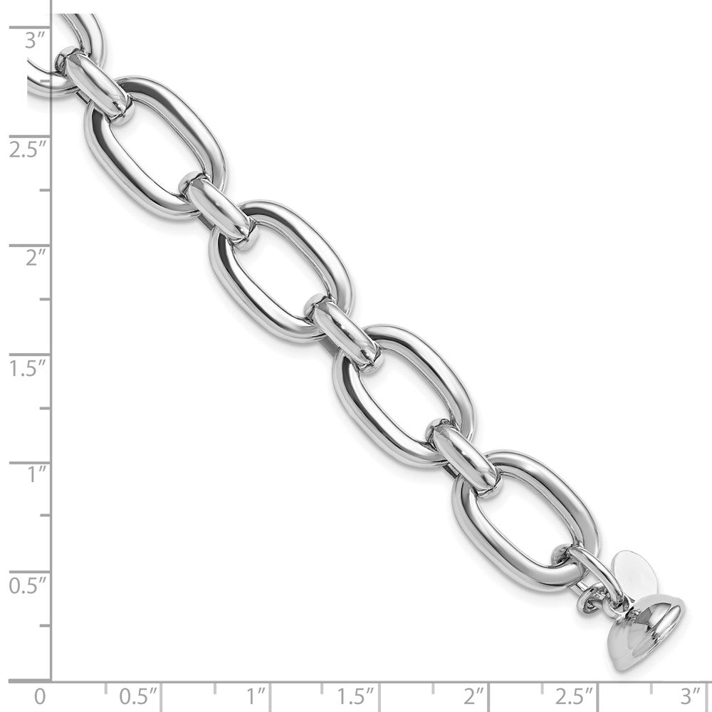 FJC Finejewelers 925 Sterling Silver Rhodium Plated Polished Fancy Link Bracelet 8 Inches x 9.72 mm