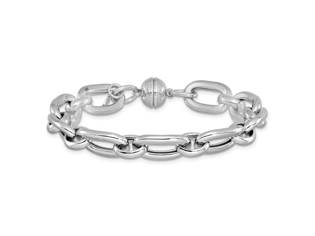FJC Finejewelers 925 Sterling Silver Rhodium Plated Polished Fancy Link Bracelet 8 Inches x 9.72 mm