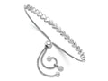 FJC Finejewelers 925 Sterling Silver Box Rhodium Plated Polished Heart Bolo Bracelet 4.5 mm