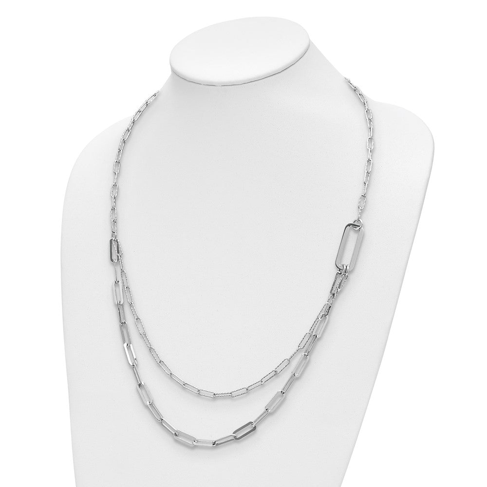 FJC Finejewelers 925 Sterling Silver Bright Cut Link  Multi-layer with 2in ext Necklace 20 Inches