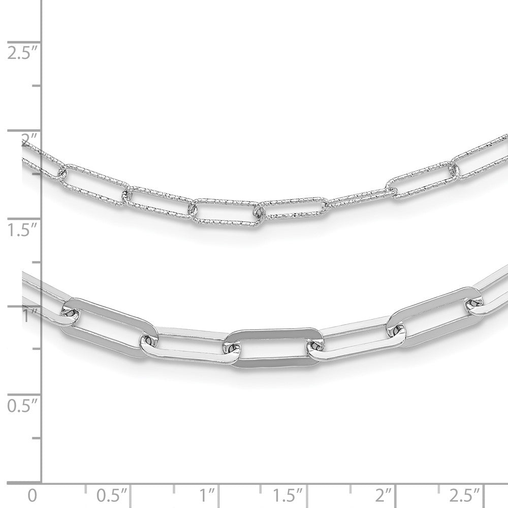 FJC Finejewelers 925 Sterling Silver Bright Cut Link  Multi-layer with 2in ext Necklace 20 Inches