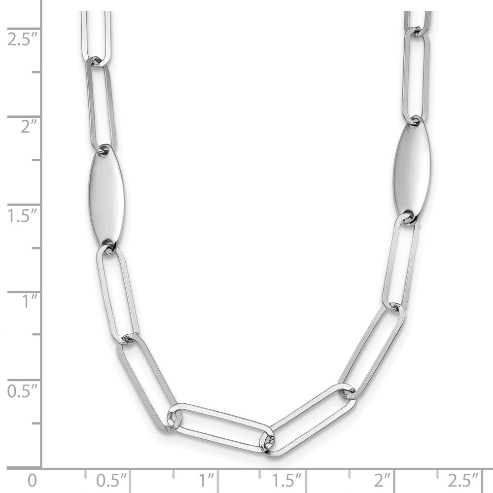 FJC Finejewelers 925 Sterling Silver Rhodium Plated Polished Flat Oval Link Necklace 24 Inches x 9 mm