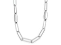 FJC Finejewelers 925 Sterling Silver Rhodium Plated Polished Flat Oval Link Necklace 24 Inches x 9 mm