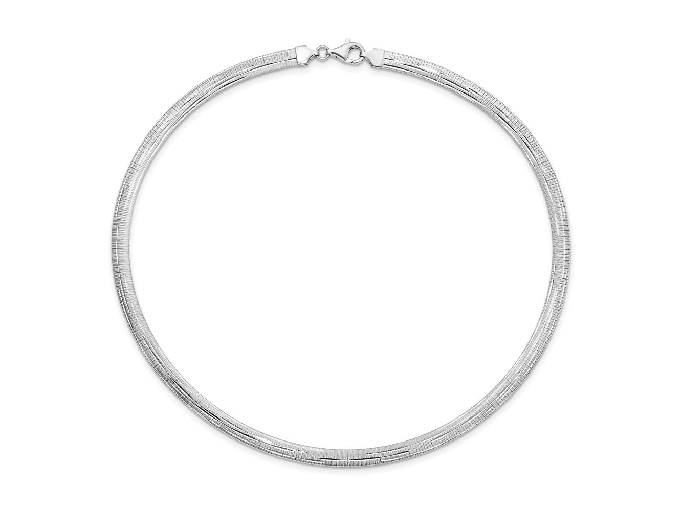 FJC Finejewelers 925 Sterling Silver Bright Cut Omega d Polished Textured Reversible Necklace 17 Inches